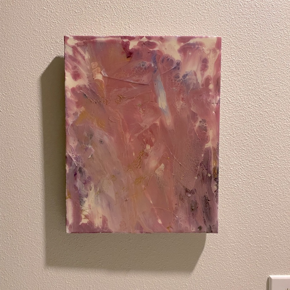 Abstract Paintings On Canvas , Amazing Clear Cast with Resin  Original  12”x 12”